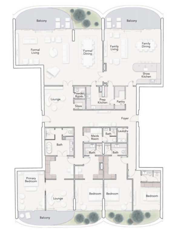 Ellington Ocean House floor plan Penthouses 4 bedroom