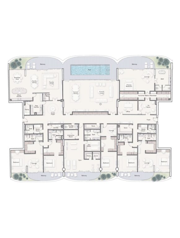Ellington Ocean House floor plan Penthouses 6 bedroom