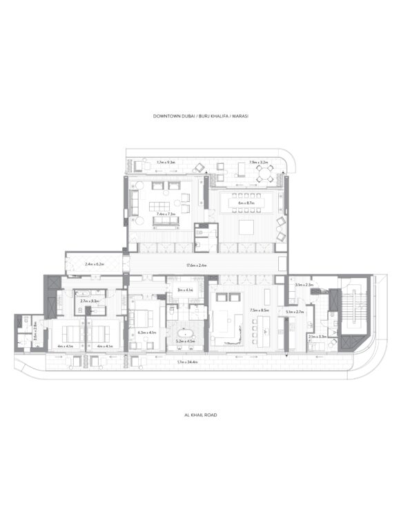 The Residences Dorchester Collection Dubai by Omniyat floor plan Apartments 3 bedroom