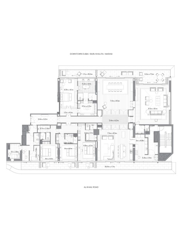 The Residences Dorchester Collection Dubai by Omniyat floor plan Apartments 4 bedroom