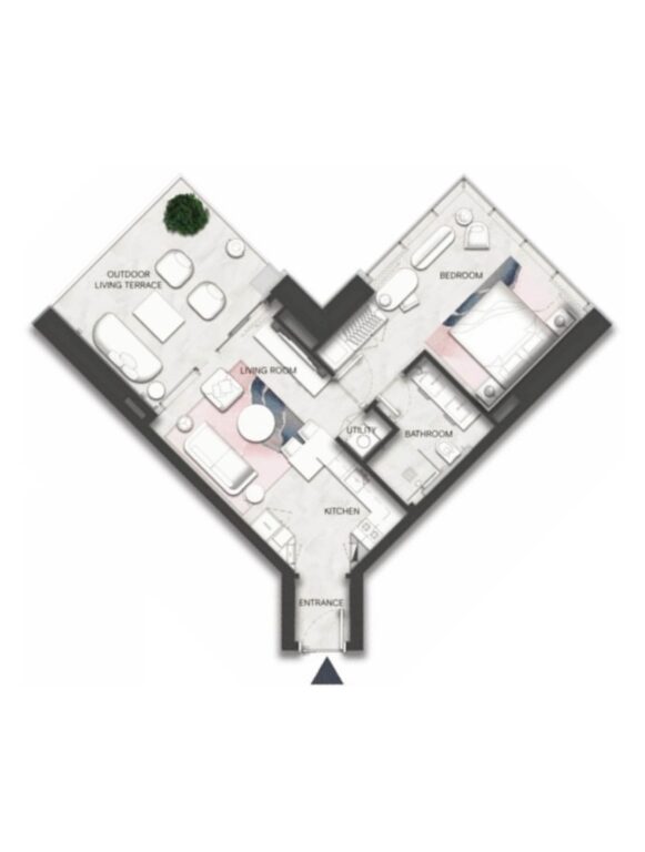 SLS Dubai Hotel & Residence floor plan Apartments 1 bedroom