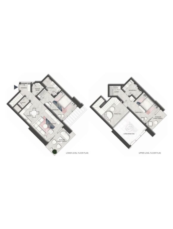 SLS Dubai Hotel & Residence floor plan Apartments 2 bedroom