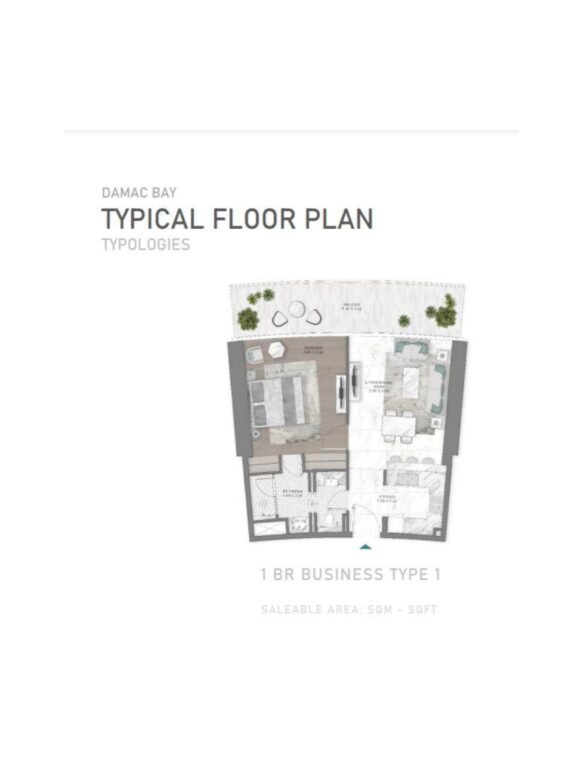 DAMAC Bay 2 by Cavalli 1br floor plan