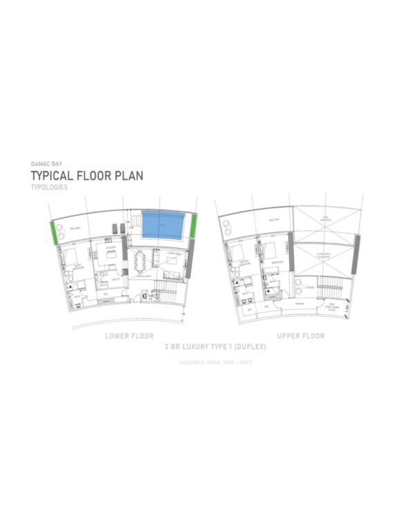DAMAC Bay 2 by Cavalli 4br duplex floor plan